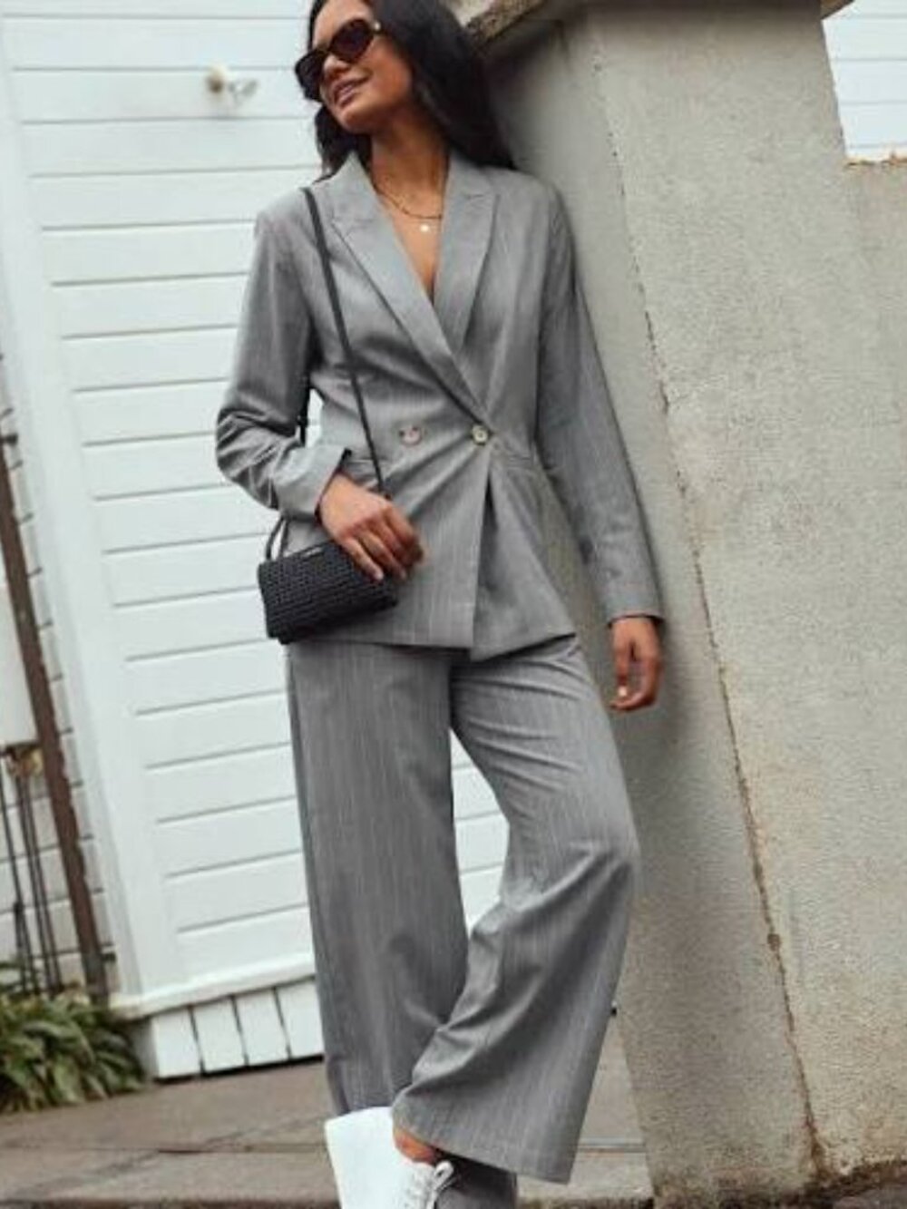 NWT ASOS Design Oversize Women's Two-Piece Tailored Suit in Dark Gray Size XS